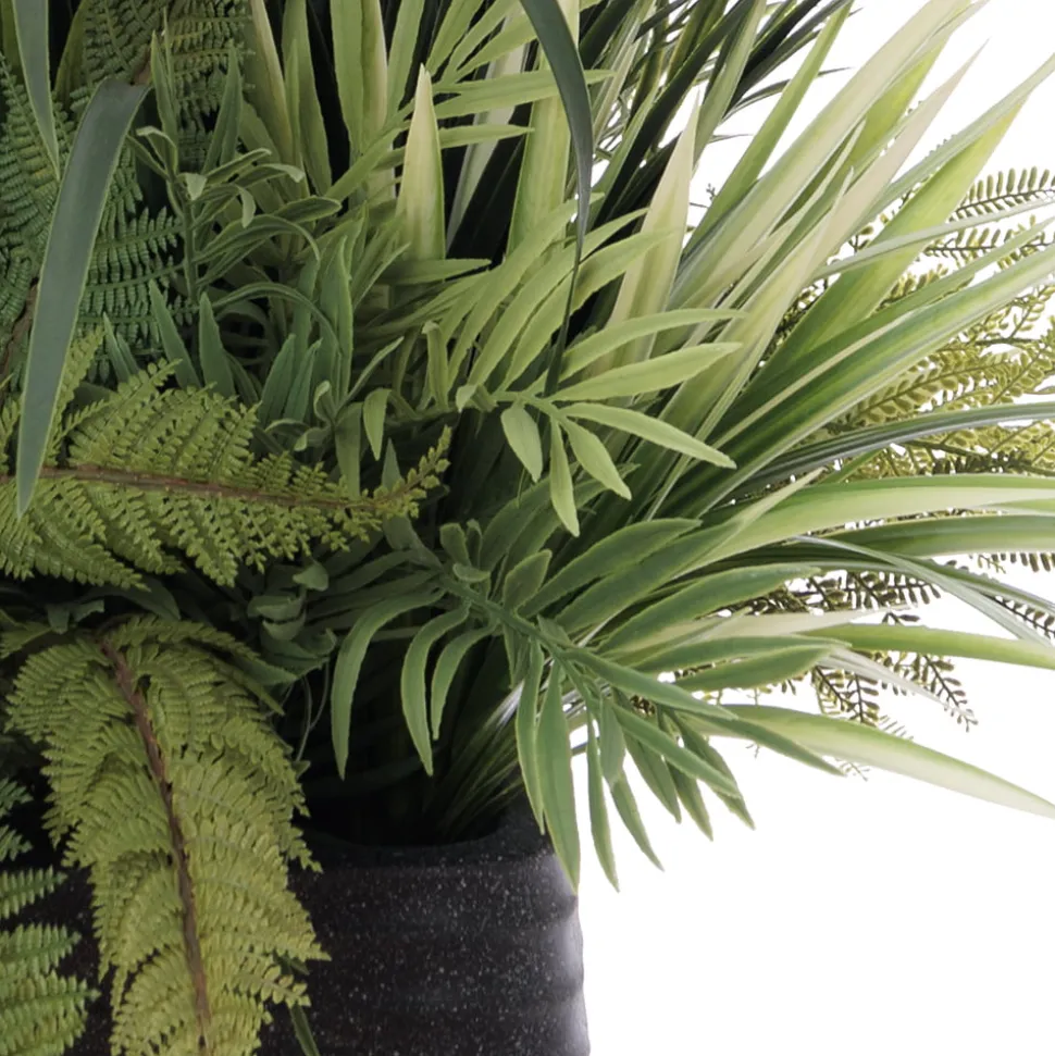 Artificial outdoor potted grass and fern mix, 48 x 32"