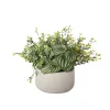 Artificial peperomia and yellow flower outdoor centerpiece, 13 x 13"