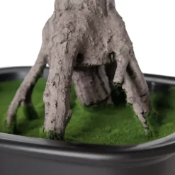 Artificial pine bonsai tree in black pot, 16 x 15”