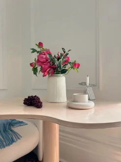 Artificial pink bud floral stem, 25"