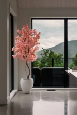 Artificial pink cherry blossom handmade tree