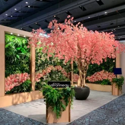 Artificial pink cherry blossom handmade tree