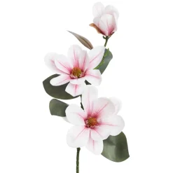 Artificial pink magnolia flower on stem, 30"
