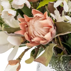 Artificial pink protea king, 16″