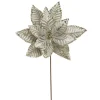 Artificial platine ribbed poinsettia, 22"
