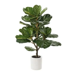Artificial potted fiddle leaf fig, 30″