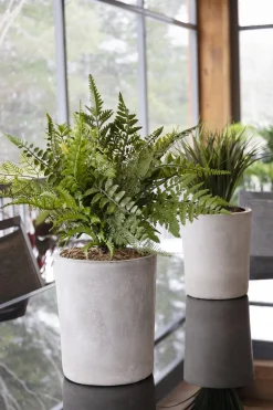 Artificial potted green grass, 15 x 12″