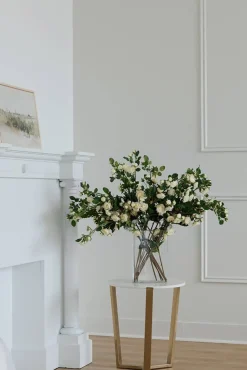 Artificial rambling cream rose stem, 37"