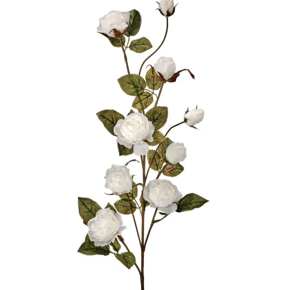 Artificial rambling white rose stem, 37"