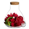 Artificial red amarylis terrarium