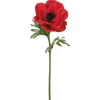 Artificial red anemone flower, 20"