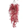Artificial red berry hanging branch, 33″