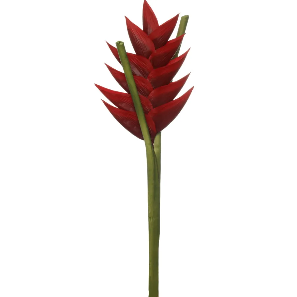 Artificial red bird of paradise stem, 32″