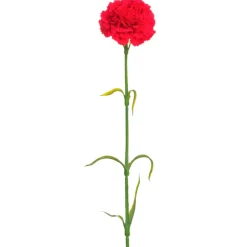 Artificial red carnation flower, 17"