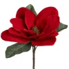 Artificial red magnolia flower on stem, 30"