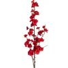 Artificial red plum blossom stem, 36"