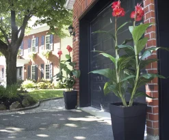 Artificial red potted outdoor canna, 62