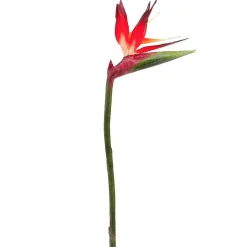 Artificial red-orange bird of paradise flower, 31"