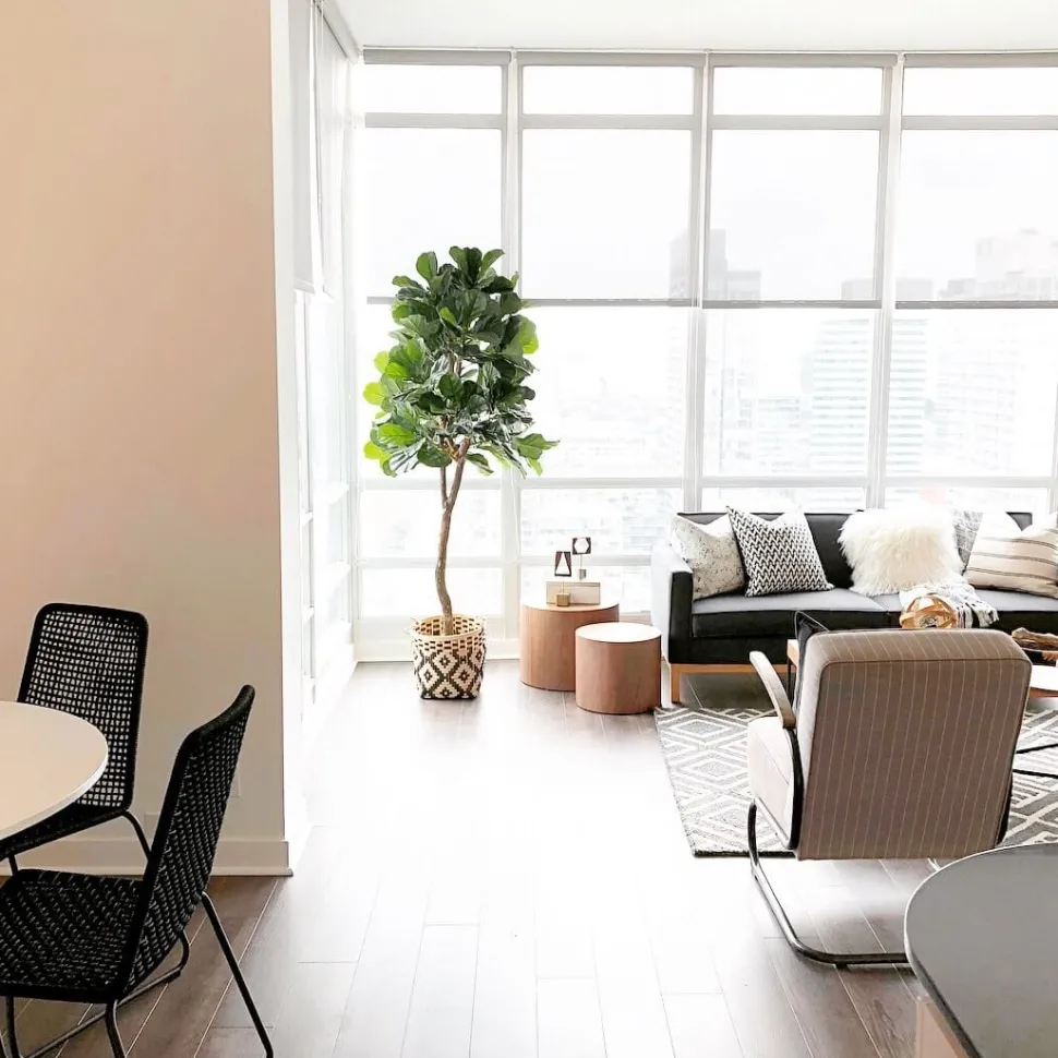 Artificial round fiddle-leaf fig handmade tree