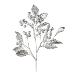 Artificial silver berry foliage, 15″
