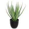 Artificial small aloes in a black pot, 19,5"