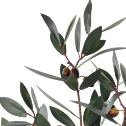 Artificial small olive tree in white pot, 31″