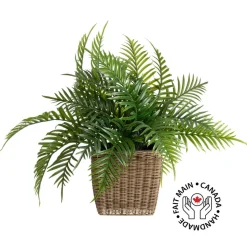 Artificial small palm in polyrattan pot