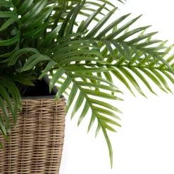 Artificial small palm in polyrattan pot