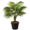 Artificial small potted fan palm tree