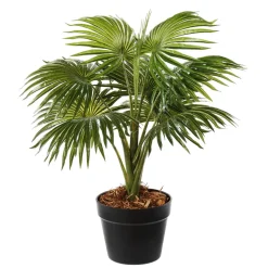Artificial small potted fan palm tree