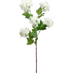 Artificial snowball hydrangea flower spray, 34"
