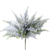 Artificial snowy fern bush, 20"