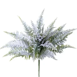 Artificial snowy fern bush, 20"