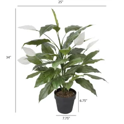 Artificial spathiphyllum plant, 34″