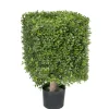 Artificial squared boxwood topiary, 18"