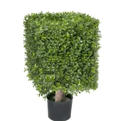Artificial squared boxwood topiary, 18"