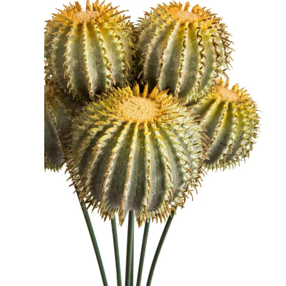 Artificial stem with cactus balls, 14"