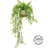 Artificial trailing plant in a handmade planter, 25 x 11"