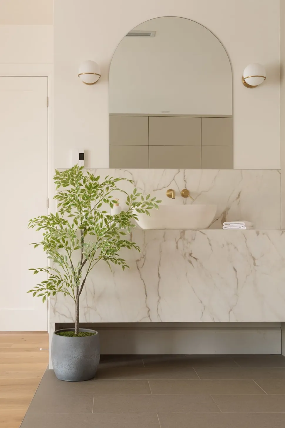 Artificial variegated elm tree, 47"