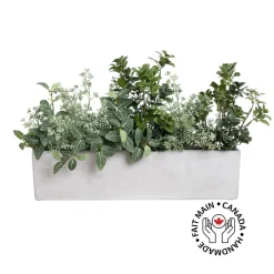 Artificial verdigris plant long centerpiece, 12 x 22"
