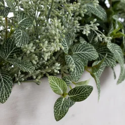 Artificial verdigris plant long centerpiece, 12 x 22"