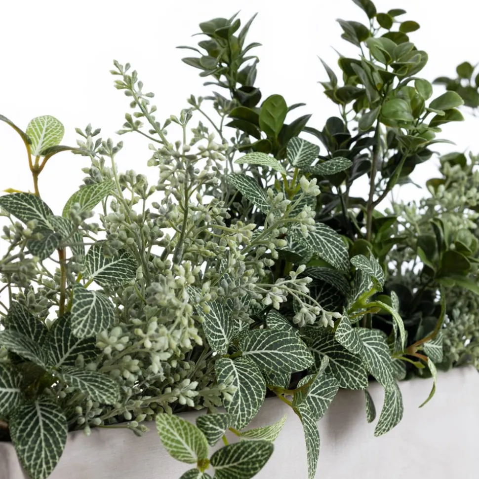 Artificial verdigris plant long centerpiece, 12 x 22"