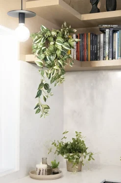 Artificial wandering jew hanging plant, 32″