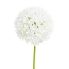 Artificial white allium flower, 35"