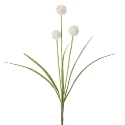 Artificial white allium flower bouquet, 21"