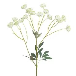 Artificial white astrantia flower stem, 24"