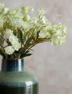 Artificial white astrantia flower stem, 24"