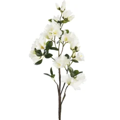 Artificial white azalea flower spray, 38″