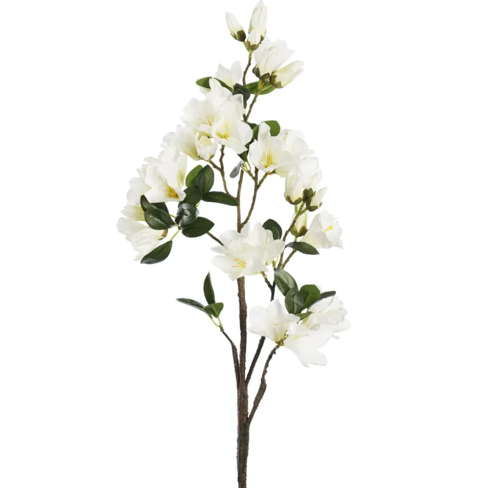Artificial white azalea flower spray, 38″