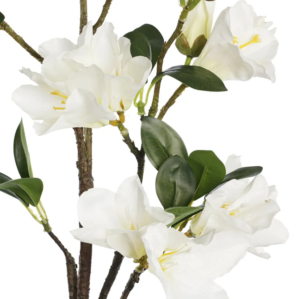 Artificial white azalea flower spray, 38″